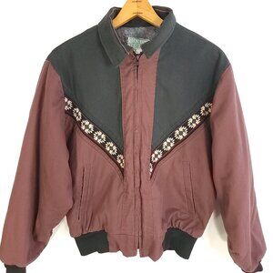 Vtg Canyon Guide Outfitters Bomber Jacket Men's Med Aztec Blanket Lined USA